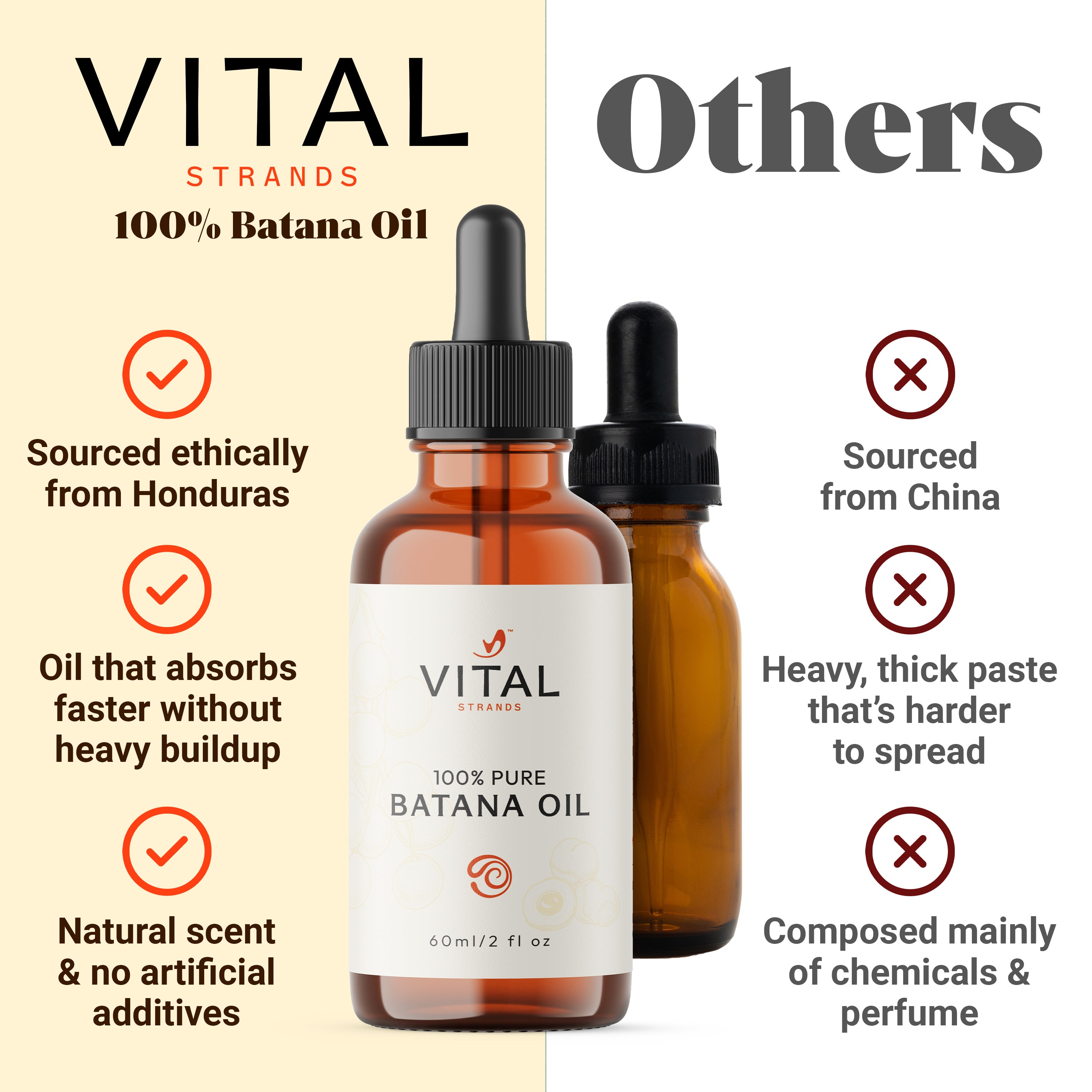 Vital Strands Batana Oil - Naturally Nourishes To Leave Hair Soft, Balanced, and Radiant