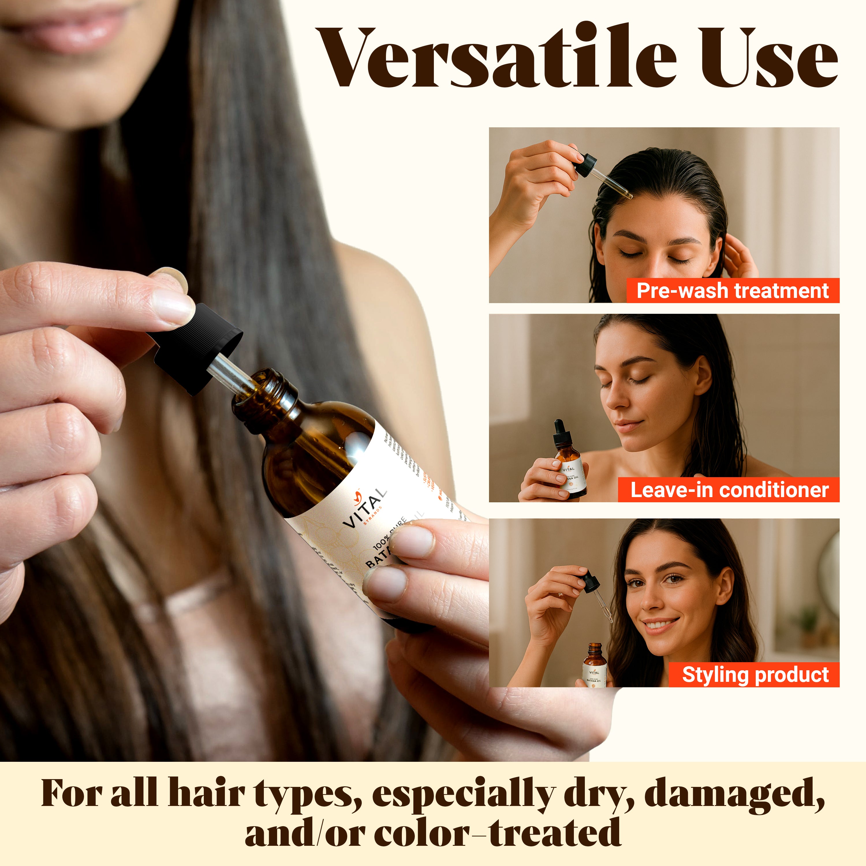 Vital Strands Batana Oil - Naturally Nourishes To Leave Hair Soft, Balanced, and Radiant
