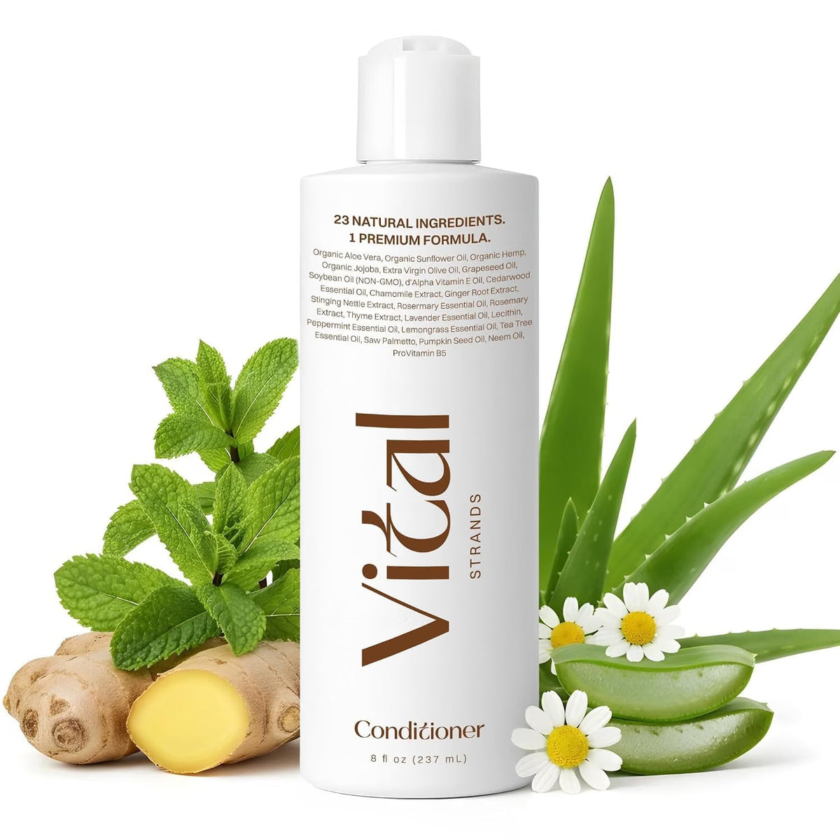 Vital Strands Hair Growth Conditioner for Thinning Hair for Women – Rosemary, Nettle & Saw Palmetto, 23 Natural Ingredients, Sulfate Free Scalp Detox, Anti Breakage Conditioner - 8 fl oz (Conditioner)